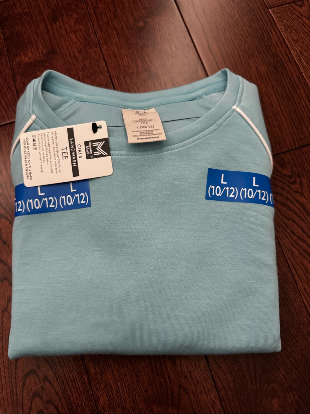 Light Blue short sleeve Tee with White Piping Detail
